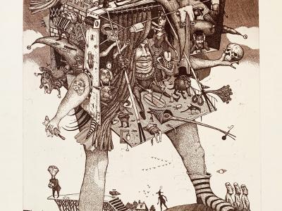 Dušan Polakovič, Potulné divadlo, 60x70 cm, 620 EUR