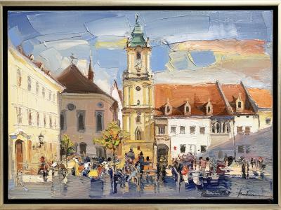 Mykola Bodnar, Bratislava Hlavne námestie I, olej na plátne, 70x50cm, 1000 EUR