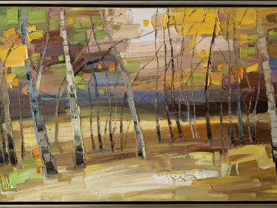 Mykola Bodnar,  Les - Jeseň., olej na plátne, 140x70cm,1800 EUR