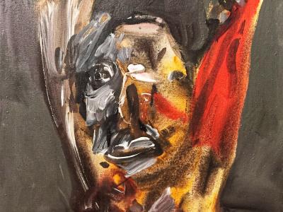 MAREK ORMANDÍK, SAVE JESUS (SMALL) XXVII., MAĽBA NA PLÁTNE, 30X40 CM, 900,- EUR