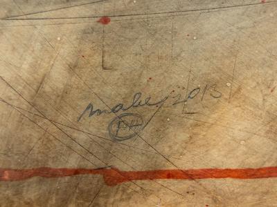 MABE, MYSLITEĽ, olej na papieri, rozmer obrazu 84x62, vonkajší rozmer rámu 118,8x98,5 cm, rok 2013, signovaný, CENA 3950 EUR