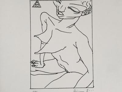 Boris Jirků, Akt white 01, serigrafia, 30x42 cm, 380 EUR