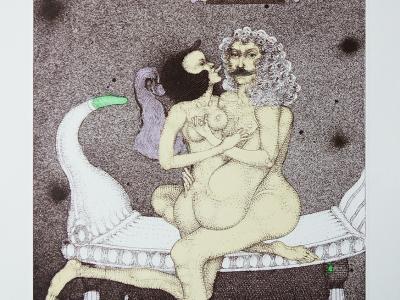 Vladimír Gažovič, Ex libris Robert Wenzl, litografie 16 x 12 cm, 2009, nerámováno, sign. 51/96, cena 220 EUR