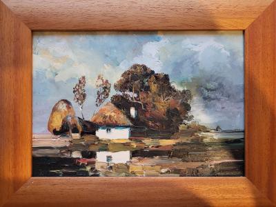 Krajinka, Lajos Szkukálek, olej, Rozmery s rámom 38 x 29 cm, 300 EUR