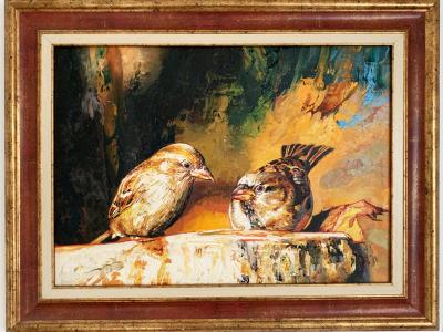 A 21, 52x42 cm s rámom, maľba na doske, 650 EUR