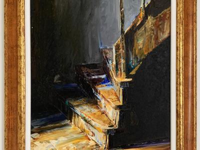 A 19, 42x52 cm s rámom, maľba na doske, 650 EUR