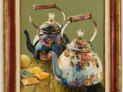 A 20,42x52 cm s rámom, maľba na doske, 680 EUR