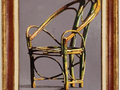 A 22, 44x55 cm s rámom, maľba na doske, 650 EUR