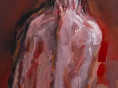 ĽUBO GUMAM, HLBOKÝ DYCH VI. akryl, drevený panel, 2019 - 2020, 3.500 EUR