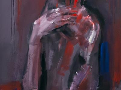 ĽUBO GUMAM, HLBOKÝ DYCH III. akryl, drevený panel, 2019 - 2020, 3.500 EUR