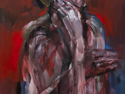 ĽUBO GUMAM, HLBOKÝ DYCH IV. akryl, drevený panel, 2019 - 2020, 3.500 EUR