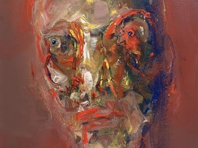 ĽUBO GUMAN, JA, TY, ON, OLEJ NA PLÁTNE, 50x70 cm, 3.500 EUR