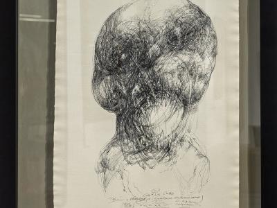 ĽUBO GUMAN, DE-GENERÁCIA IV., Klonovanie 01, tuš, ručný papier LOSYN, 2010-2024, 1800 EUR