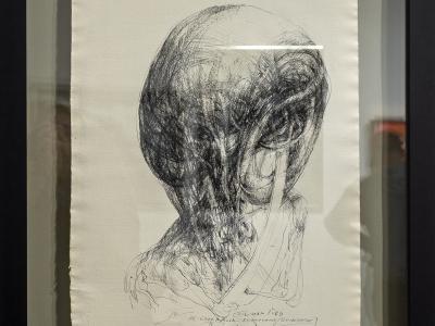 ĽUBO GUMAN, DE-GENERÁCIA IV., Klonovanie 02, tuš, ručný papier LOSYN, 2010-2024, 1800 EUR