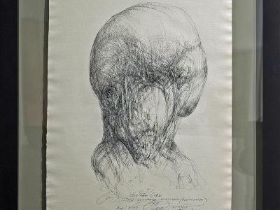 ĽUBO GUMAN, DE-GENERÁCIA IV., Klonovanie 03, tuš, ručný papier LOSYN, 2010-2024, 1800 EUR