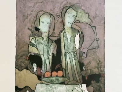 Vladimír Suchánek, Dvojice, grafika, 50x68 cm, 680 EUR