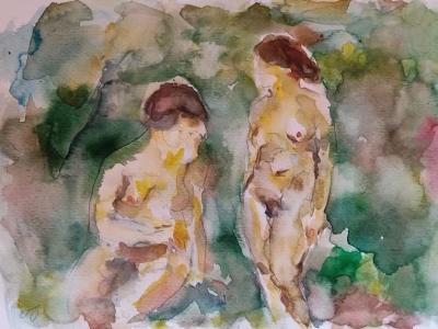 Untitled 03,  watercolor, pencil on paper, 32x24 cm, 160 EUR