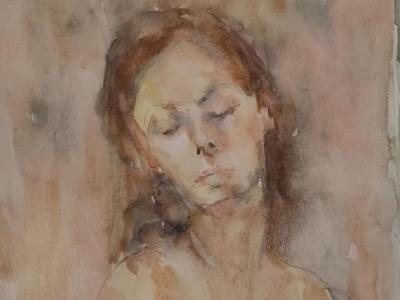 Bez názvu, watercolor, pencil on paper, 2023, 210 EUR