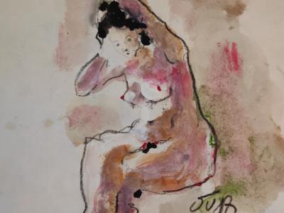 Untitled 05,  mixed media on paper, 18x17 cm, 120 EUR