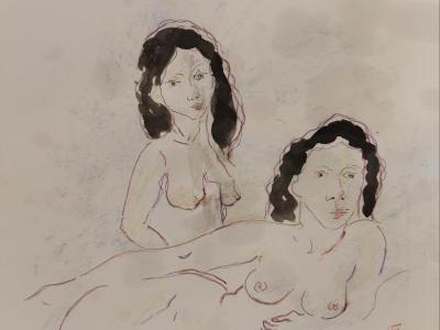 NUDES, akvarel na papieri, 21x26 cm, 130 EUR