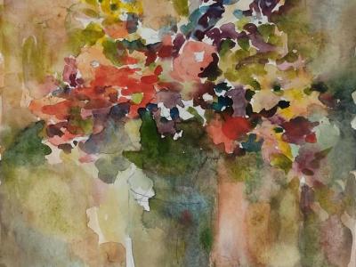 Wildflowers 02, akvarel, ceruzka na papieri, 29x21 cm, 2024, 140 EUR