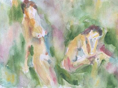 Untitled 01,  watercolor, pencil on paper, 26x18 cm, 150 EUR