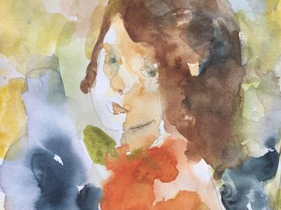 Portrait of a girl 01,  watercolor, pencil on paper, 18x22 cm, 150 EUR
