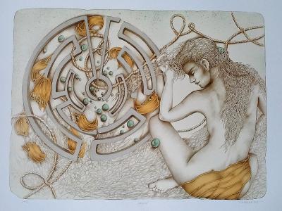 Labyrint, 64 x 48 cm /v ráme 80 x 66 cm/ 240 EURr