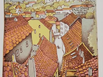 Bratislava 2, 5 farebná litografia, 15 x 21 cm, 90 EUR