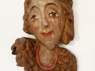 VLADIMÍR MORÁVEK, ANJEL 2b, drevorezba s maľbou, v/š/h 25/15/5 cm, nepredajné