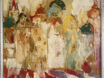 Katarína Keményová, Mestá II., olej na plátne, 60x60 cm, 720 Eur