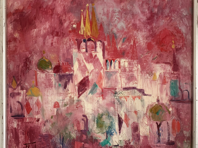 Katarína Keményová, Mestá I., olej na plátne, 60x60 cm, 720 Eur