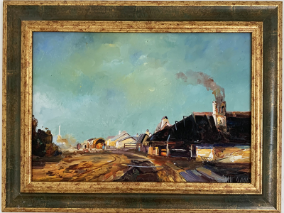 Lajos Szkukálek, Krajina, olej na doske, 24x32cm, 290 Eur