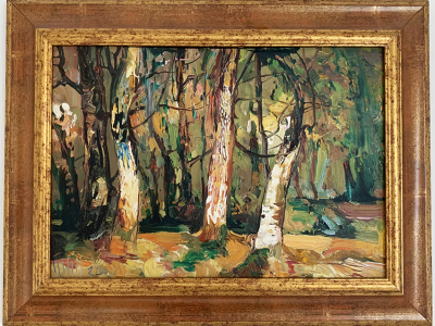 Lajos Szkukálek, Les, olej na doske, 24x32cm, 290 Eur