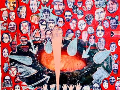 Roman Lazar, MAGIC (kooperácia s Karolínou Koblen),  70 x 70 cm, kombinovaná technika, 1200€